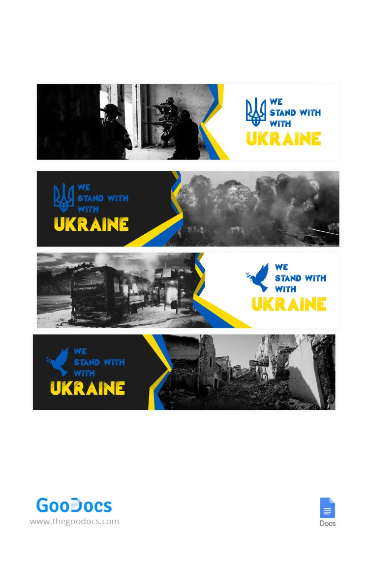 Stay with Ukraine Header - free Google Docs Template - 10065329