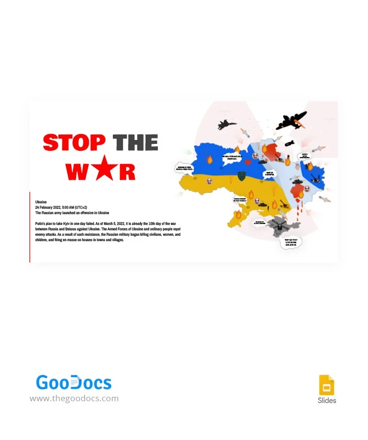 Stop the War Facebook Cover - free Google Docs Template - 10063649