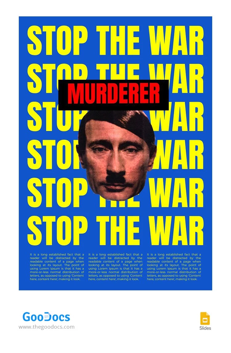 Stop the War Flyer - free Google Docs Template - 10063616