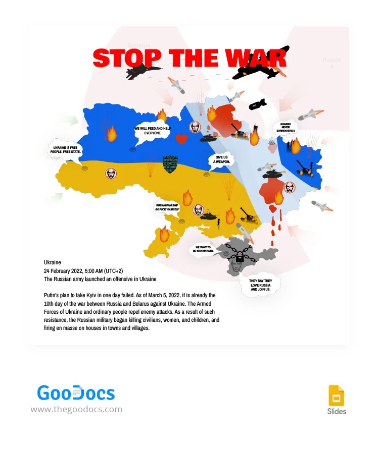Fermate la guerra - post su Instagram - free Google Docs Template - 10063651
