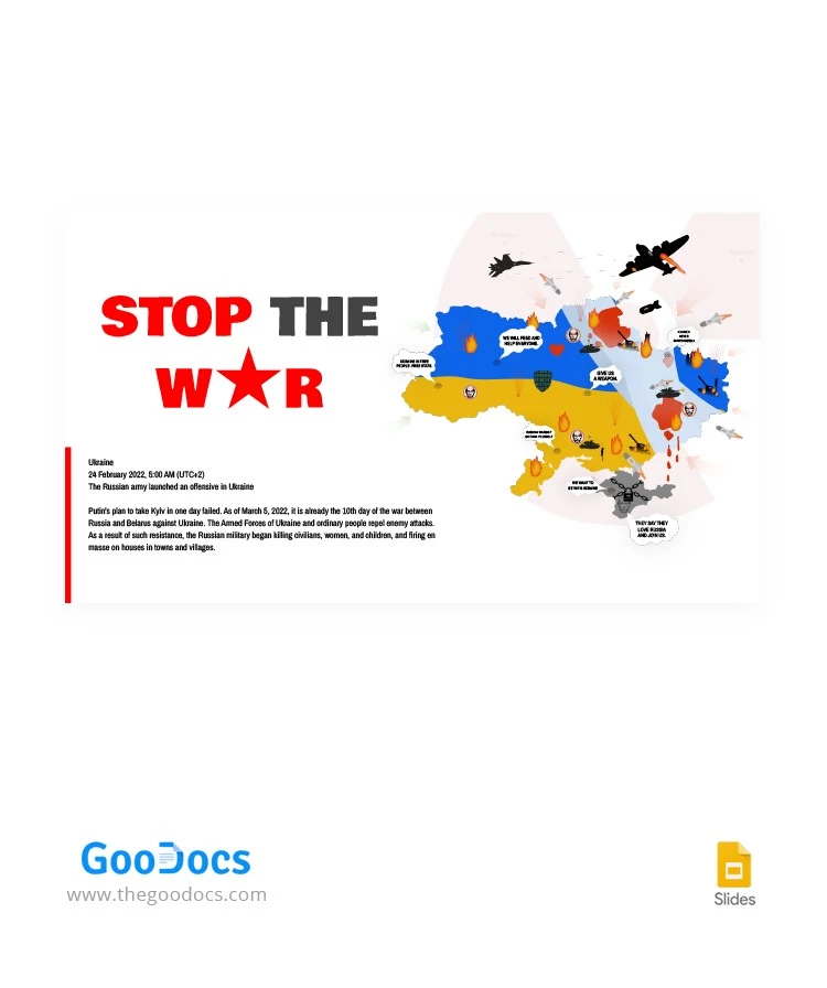Stop the War YouTube Thumbnail - free Google Docs Template - 10063647