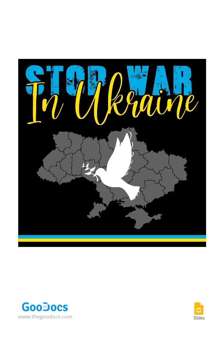 Stoppt den Krieg in der Ukraine Instagram Beitrag - free Google Docs Template - 10063623