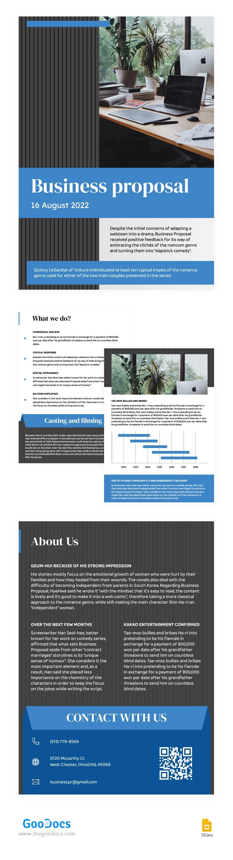 Strict Blue Business Proposal - free Google Docs Template - 10064449