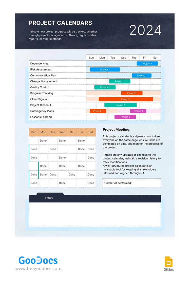 Strict Corporate Project Calendars - free Google Docs Template - 10067317