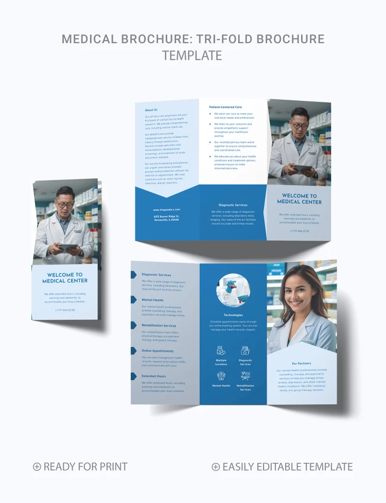 Strict Medical Brochure - free Google Docs Template - 10068871