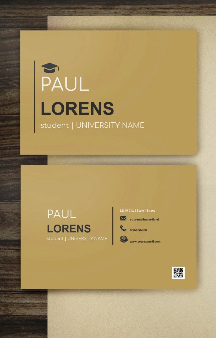 Student Business Card - free Google Docs Template - 10061581