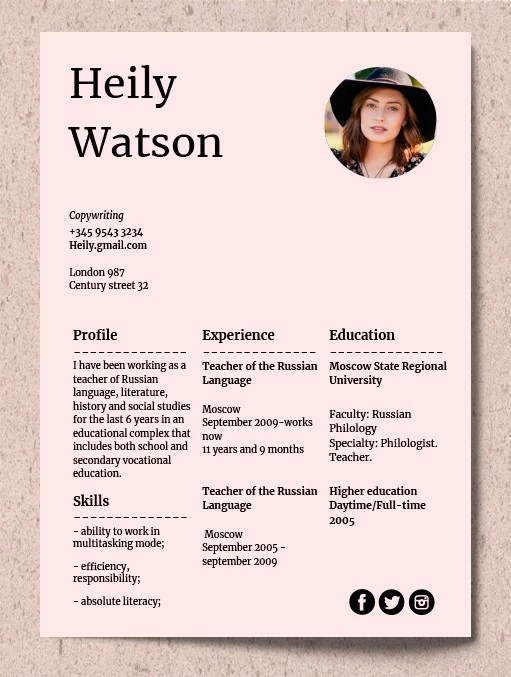 Student CV - free Google Docs Template - 10061809