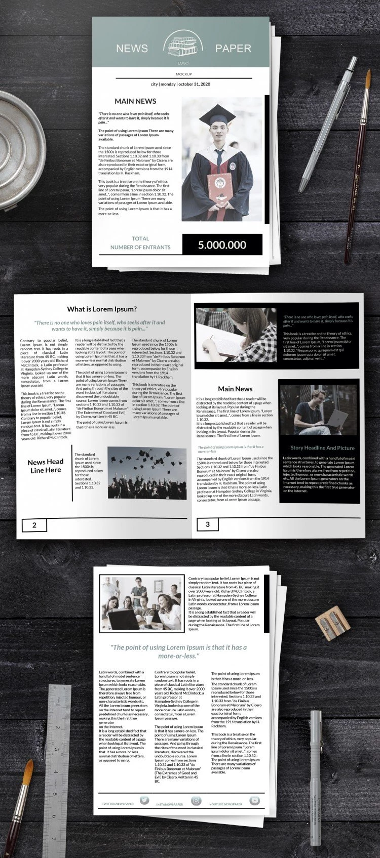 School Simple Newspaper - free Google Docs Template - 10061543