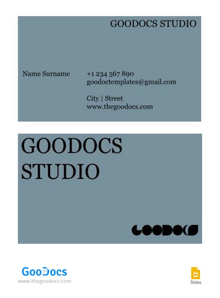 Cartão de visita do estúdio - free Google Docs Template - 10062422