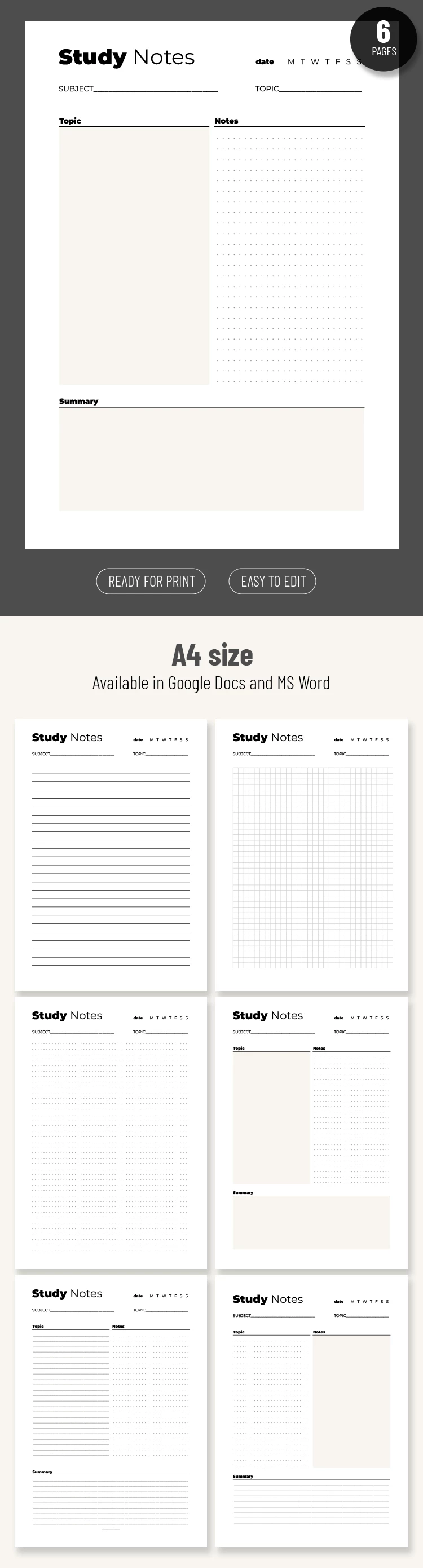 Notas de Estudio - free Google Docs Template - 10069408