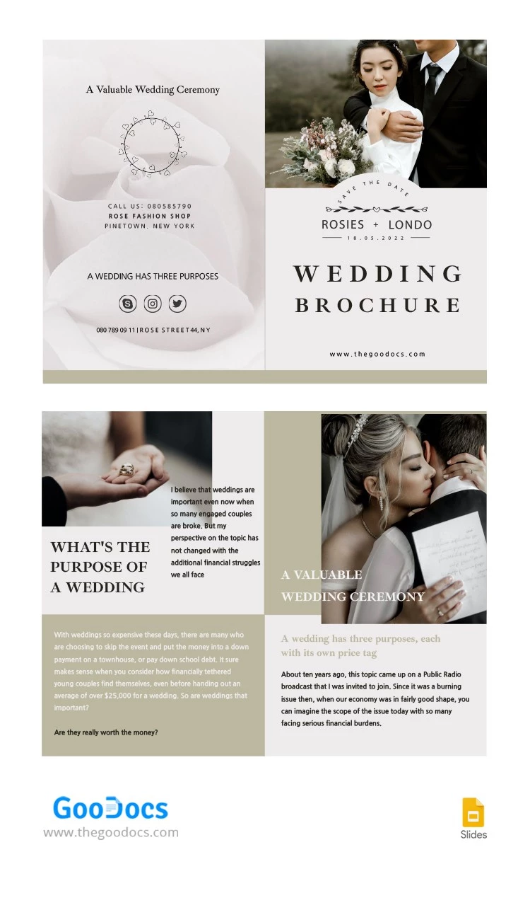 Stile Brochure Matrimonio - free Google Docs Template - 10063897