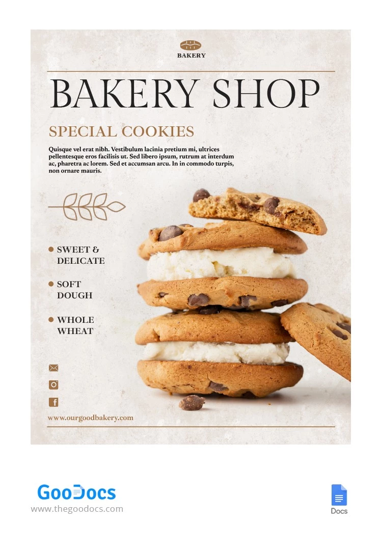 Stylish Beige Bakery Flyer - free Google Docs Template - 10065974