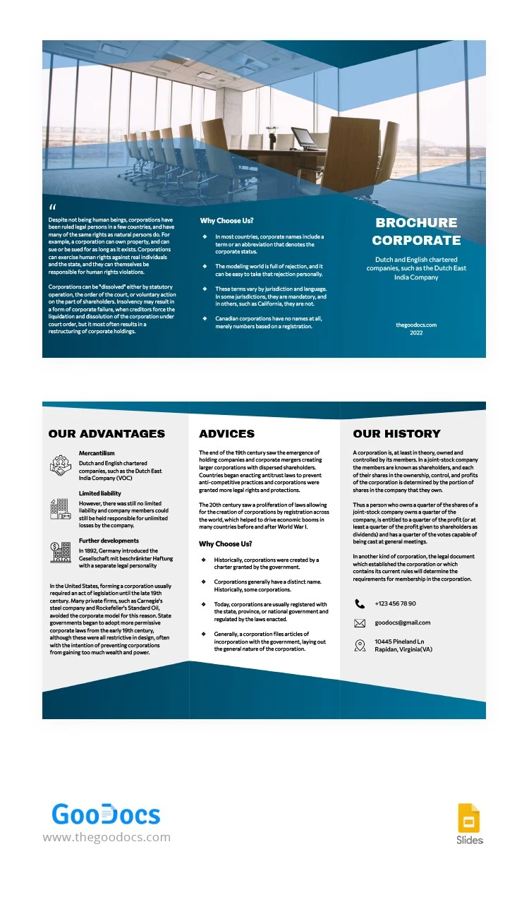 Stylish Brochure Corporate - free Google Docs Template - 10064559