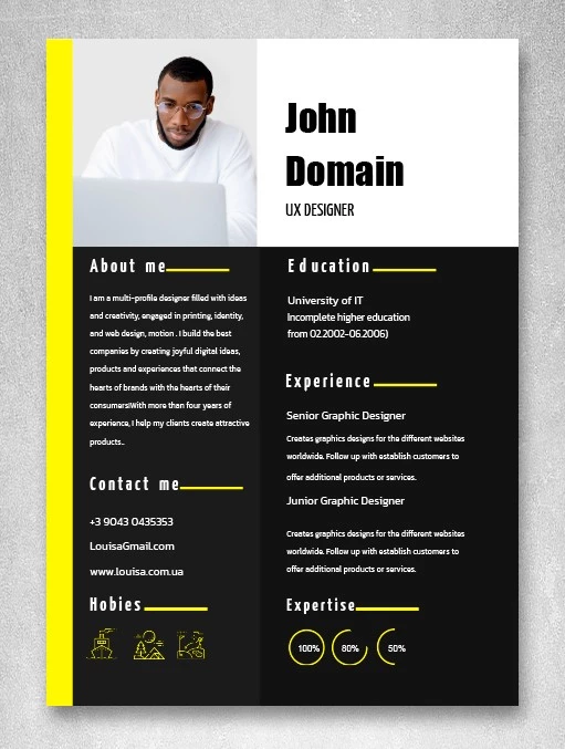 CV elegante - free Google Docs Template - 10061891