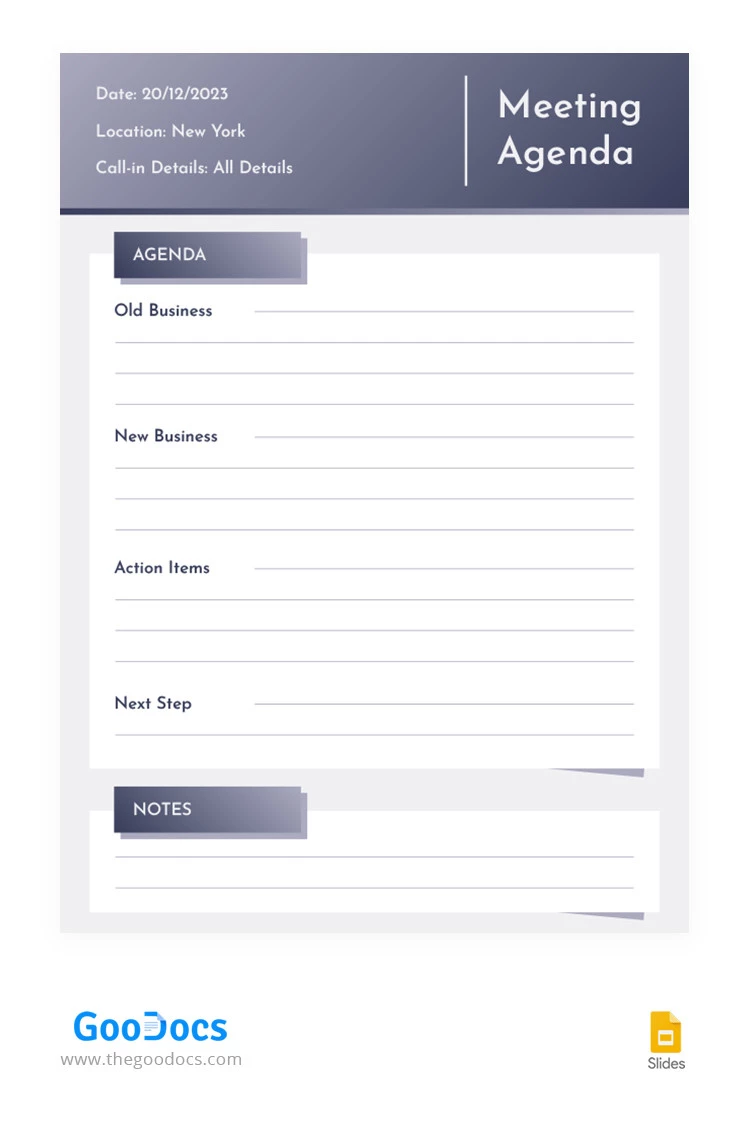 Gray Simple Meeting Agenda - free Google Docs Template - 10065424