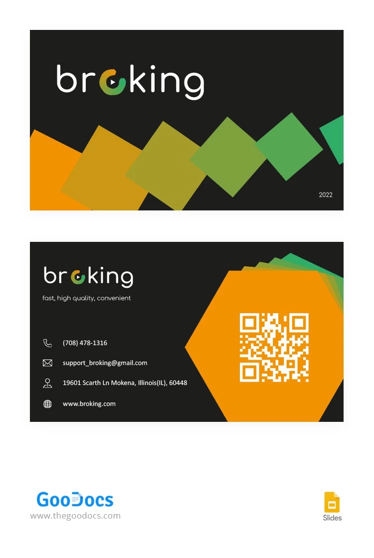 Stylish Gradient Business Card - free Google Docs Template - 10064186
