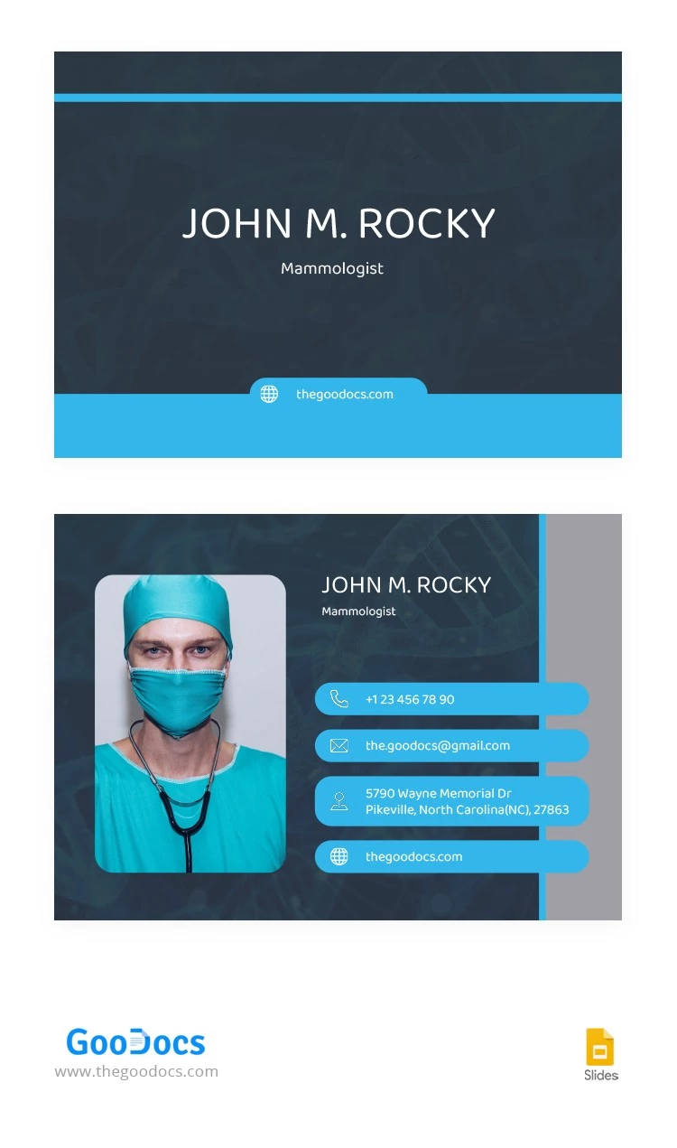 Stylish Medical Business Card - free Google Docs Template - 10064901