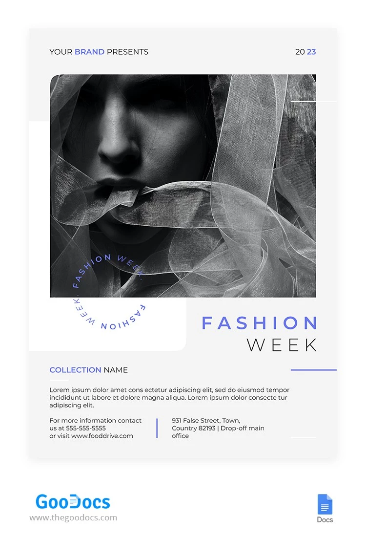 Elegante folleto de moda blanca - free Google Docs Template - 10065897