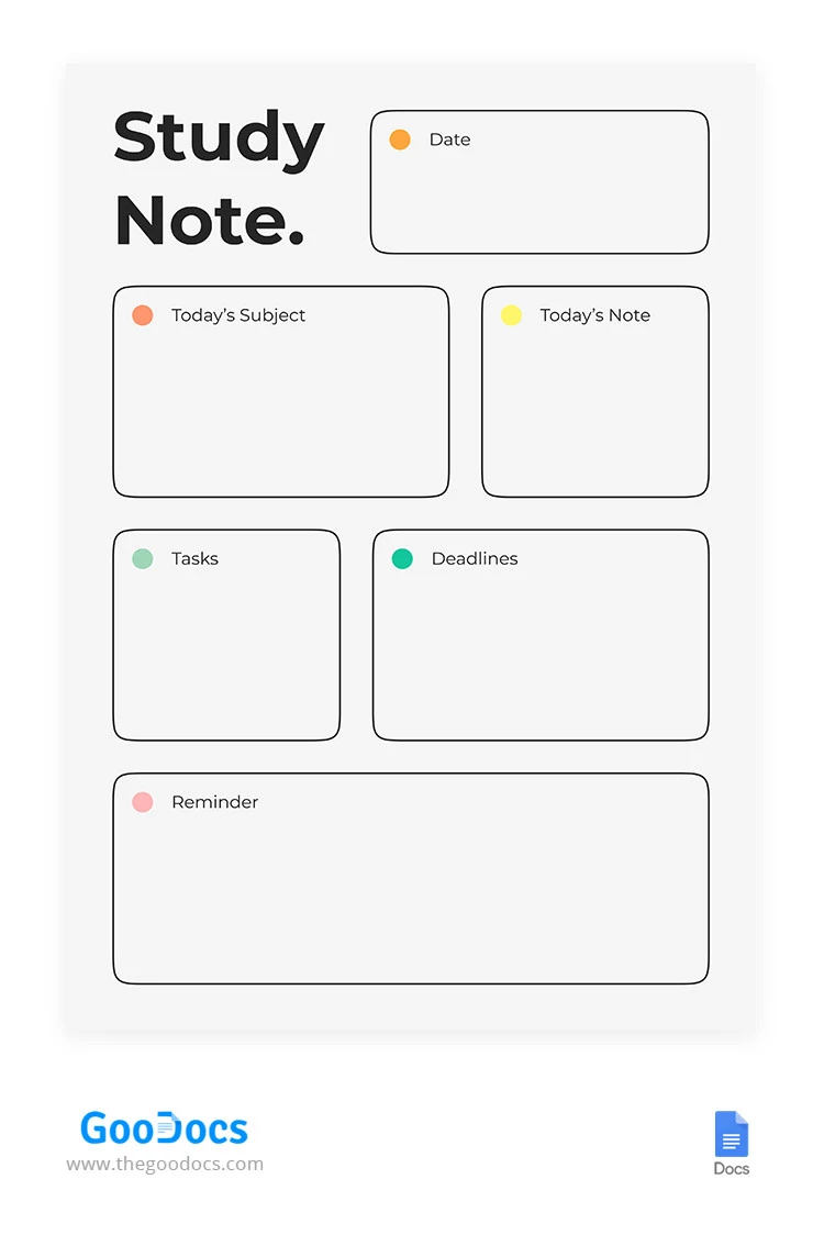 Stylish White Study Note - free Google Docs Template - 10066262