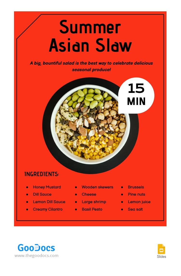 Receta de ensalada de repollo asiática de verano - free Google Docs Template - 10064131