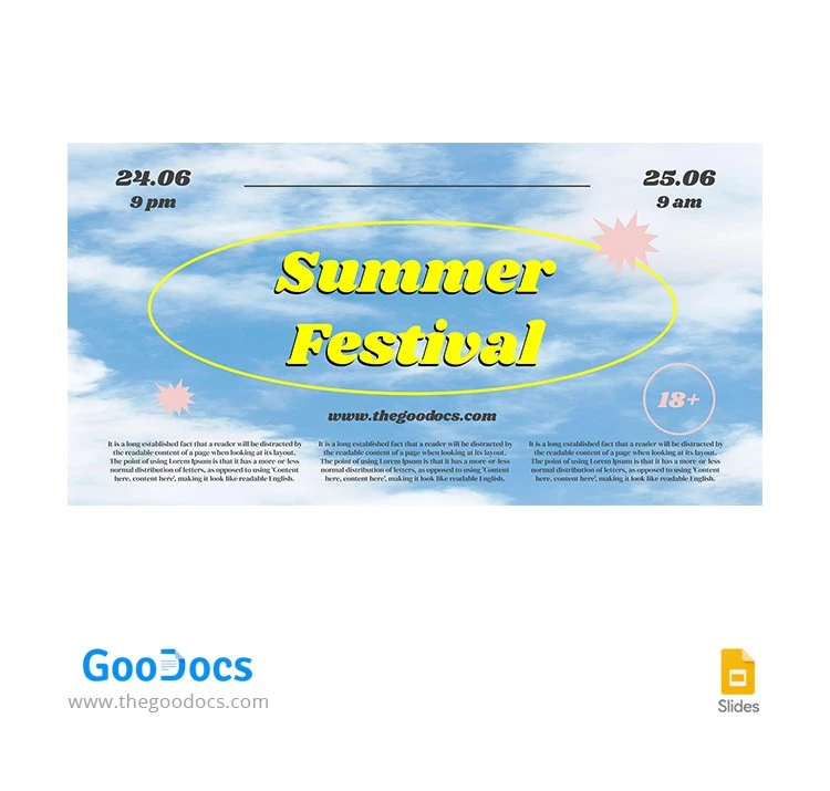 Copertina di Facebook per il Festival Estivo - free Google Docs Template - 10064122