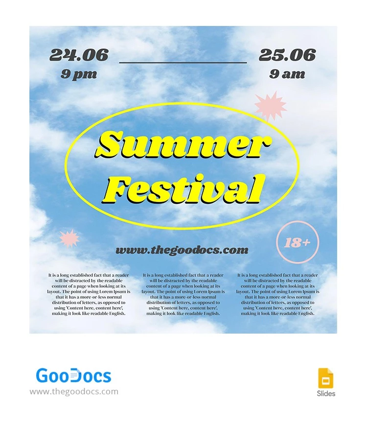 Festival de Verão - Post no Instagram. - free Google Docs Template - 10064124