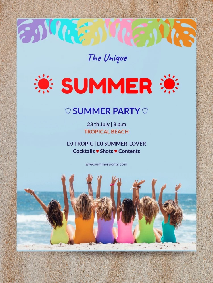 Bunter Sommer-Flyer - free Google Docs Template - 10061476