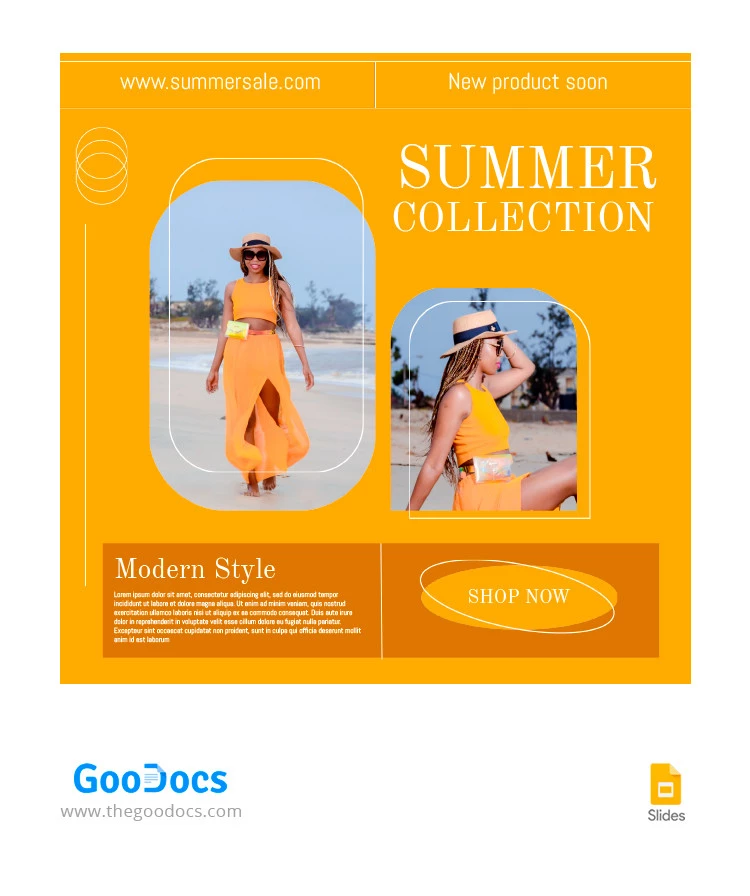 Postagem de verão no Instagram - free Google Docs Template - 10065462