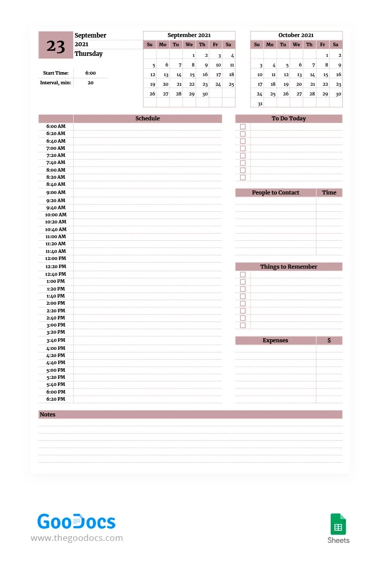 Super Simple Daily Planner - free Google Docs Template - 10062147
