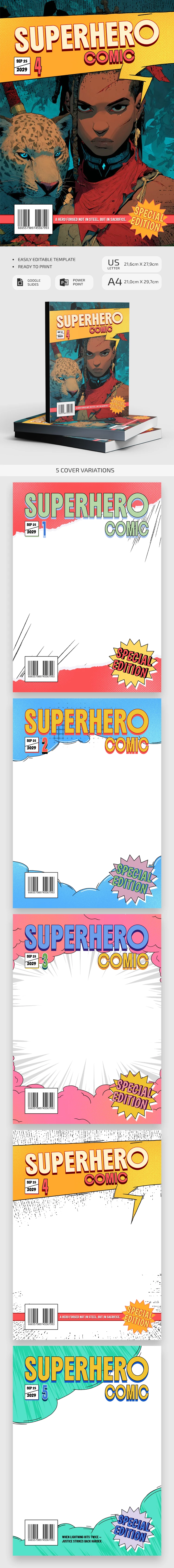 Free Superhero Comic Cover Template – Create Your Own Title Page In ...