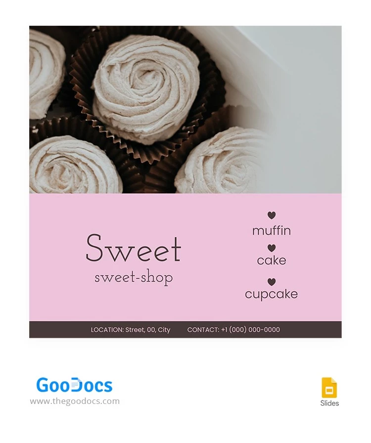 Publicación en Instagram de una tienda de dulces - free Google Docs Template - 10062668