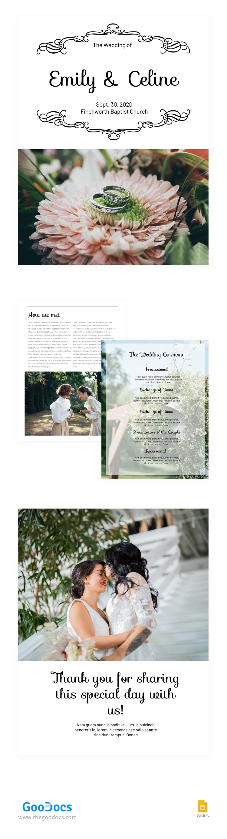 Sweet Wedding Booklet - free Google Docs Template - 10063558