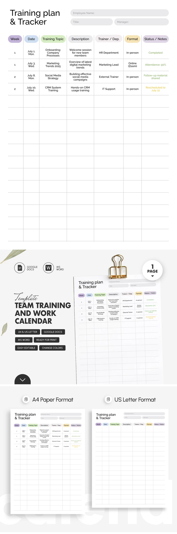 Team Training and Work Calendar Template - free Google Docs Template - 10071450 Team Training and Work Calendar Template - free Google Docs Template - 10071450