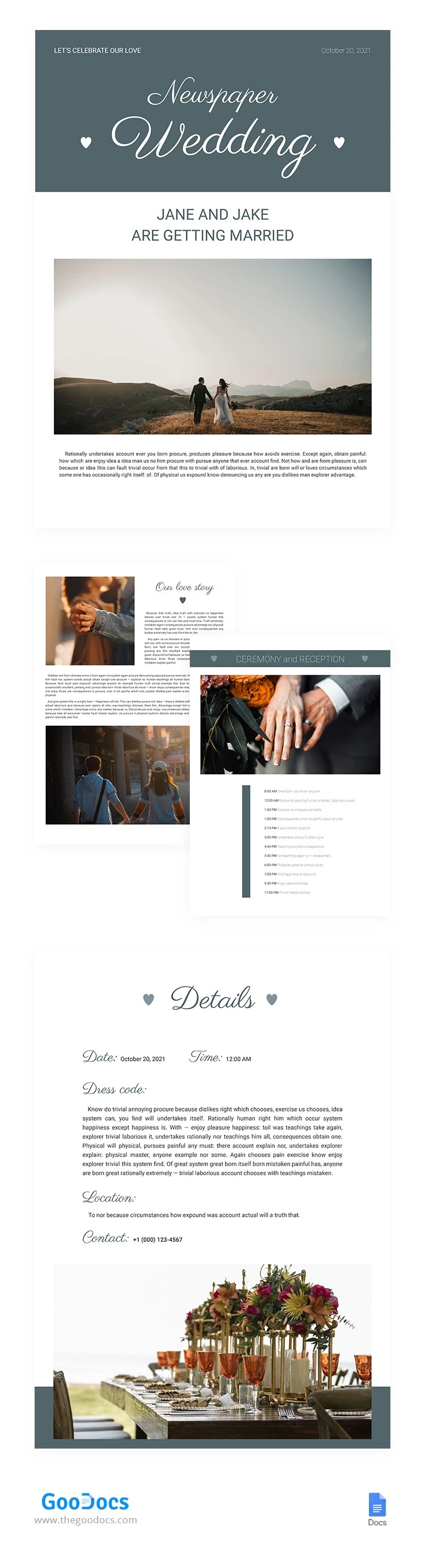 Tender Wedding Newspaper - free Google Docs Template - 10062280