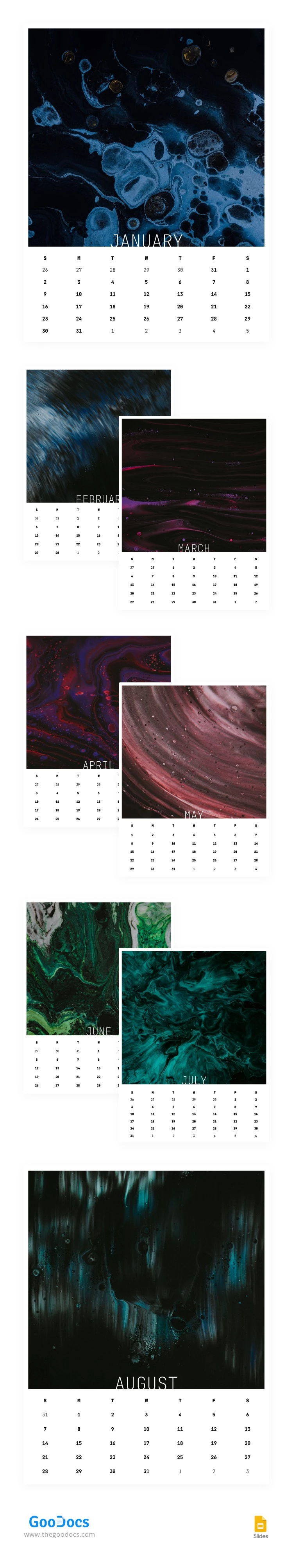 Texture Calendar - free Google Docs Template - 10063653