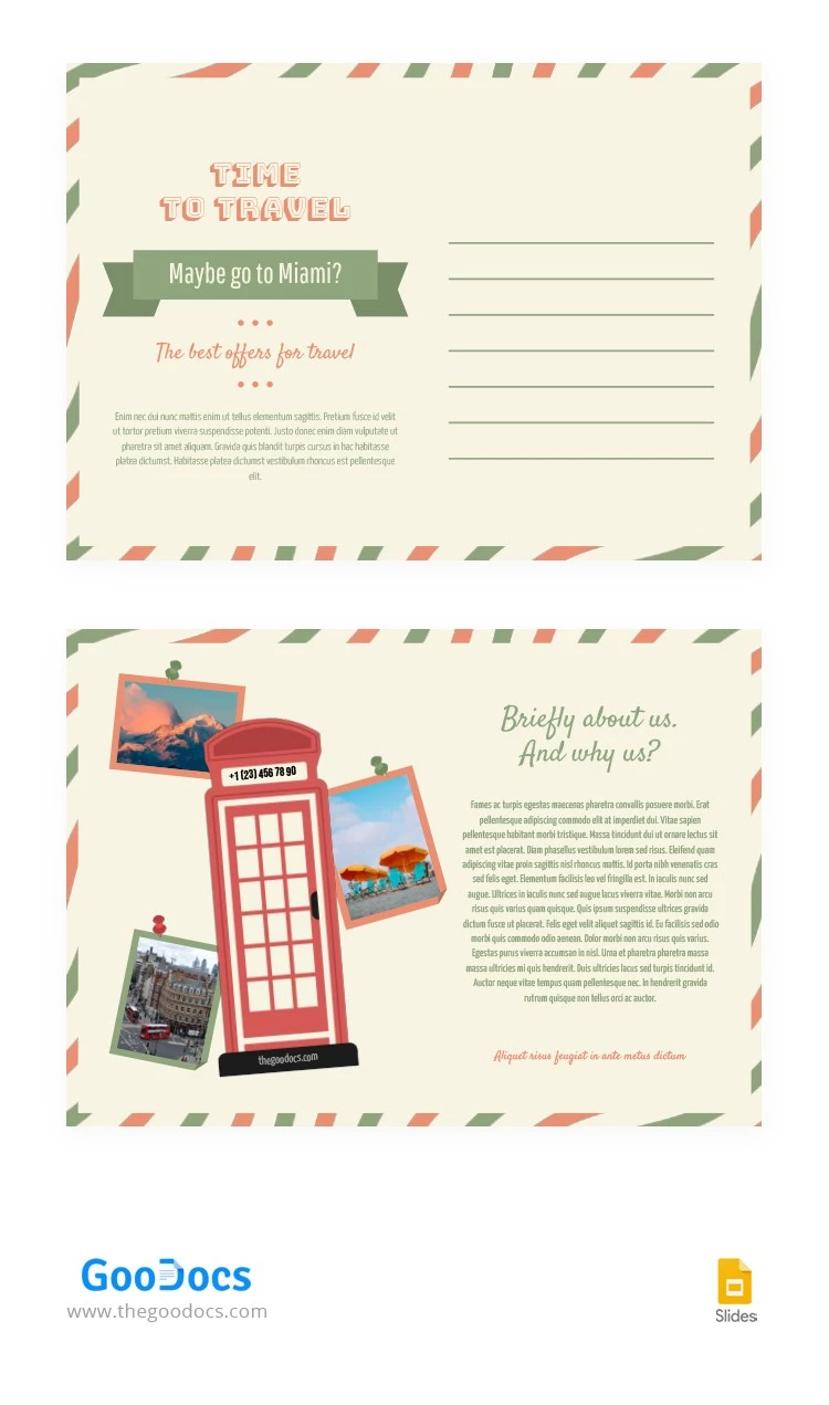 Time to Travel PostCard - free Google Docs Template - 10063416