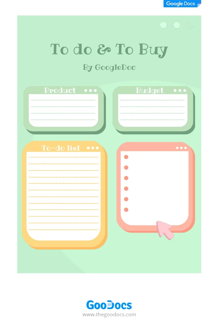 To do & To Buy List - free Google Docs Template - 10062038