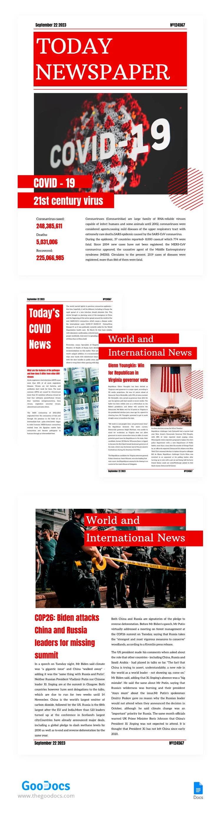 Heute Zeitung - free Google Docs Template - 10062453