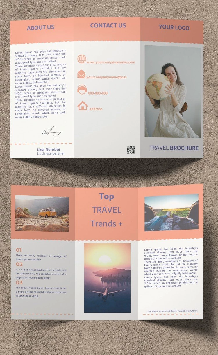 Brochure de voyage en trois volets - free Google Docs Template - 10061560