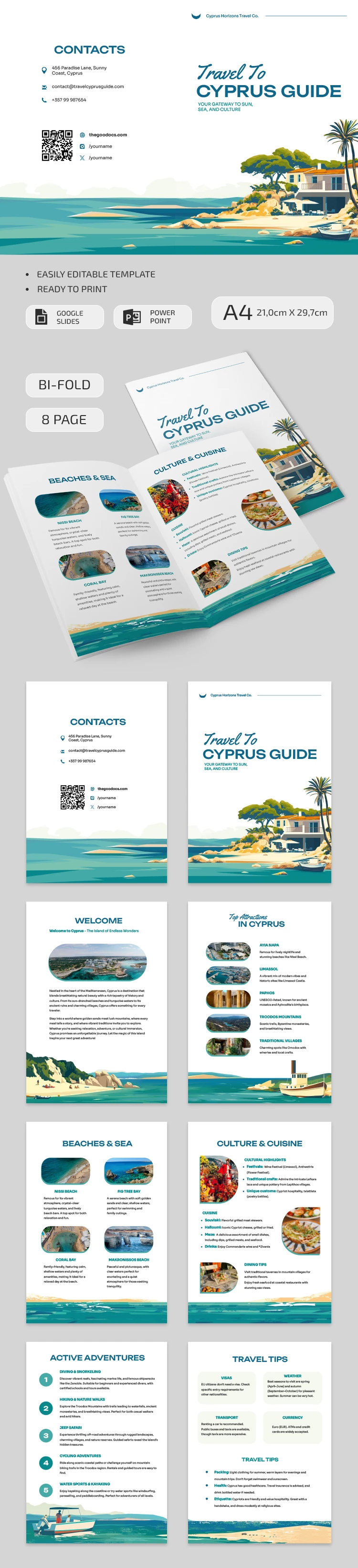 Travel to Cyprus Guide Brochure - free Google Docs Template - 10069658