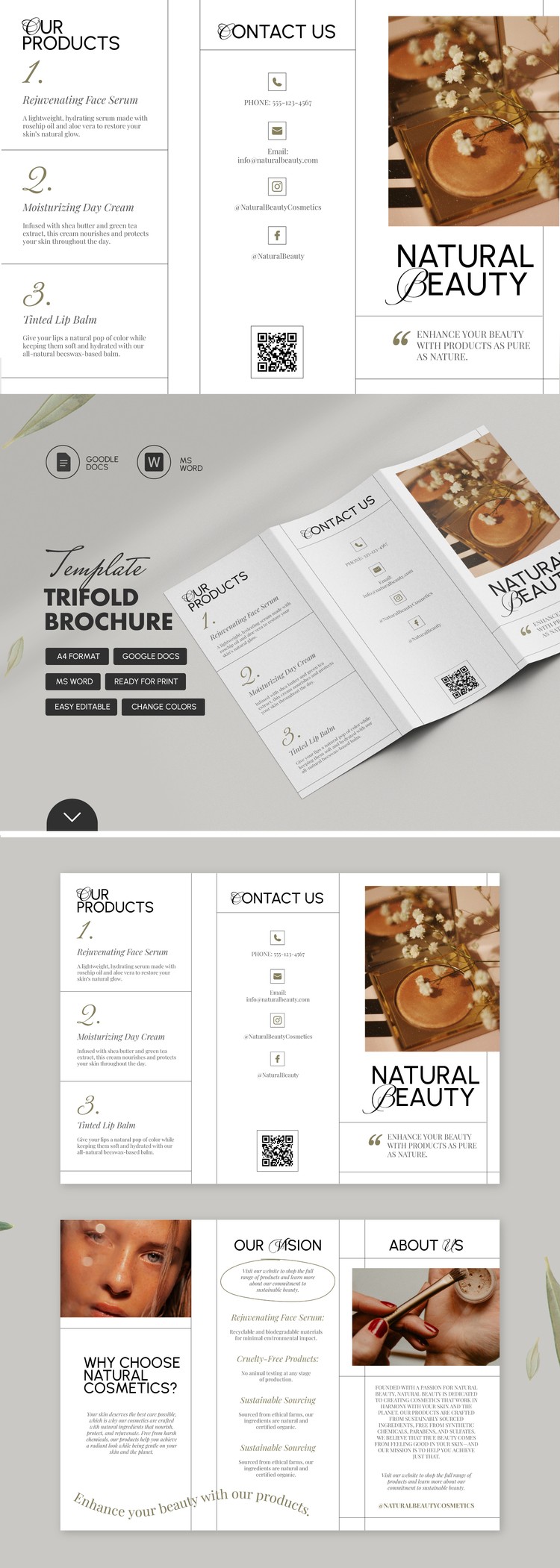 Free Trifold Brochure Template in Google Slides and Microsoft