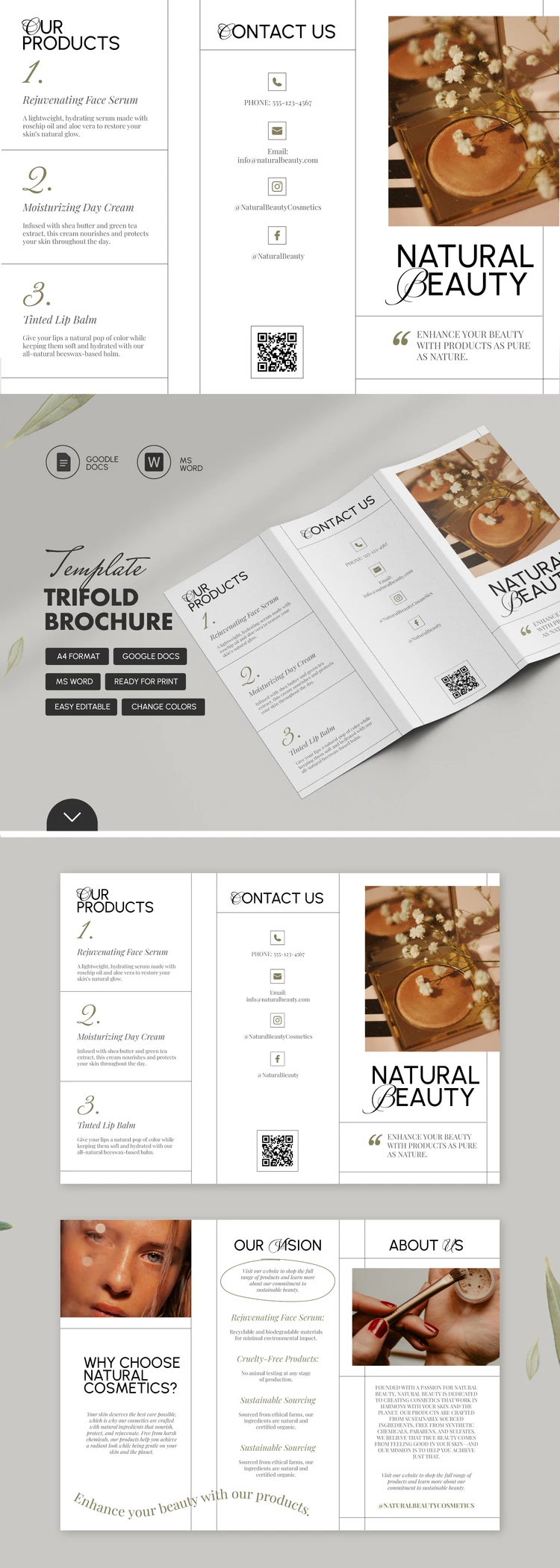 Trifold Brochure - free Google Docs Template - 10069351