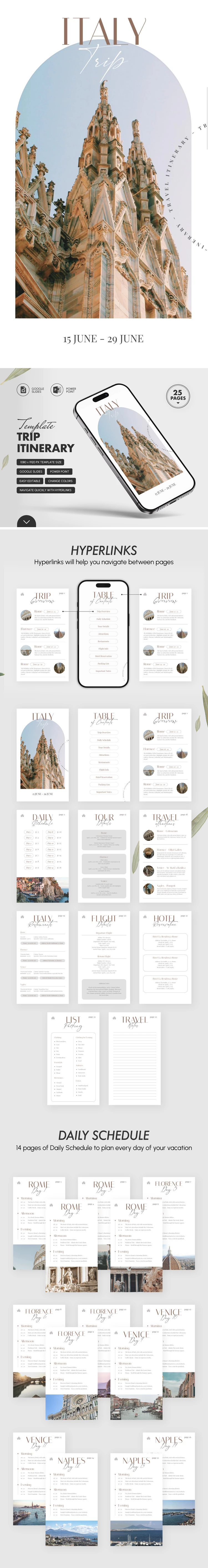 Aesthetic Trip Itinerary - free Google Docs Template - 10069549