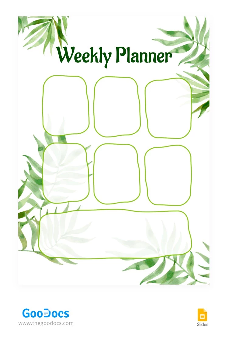 Tropic Weekly Planner - free Google Docs Template - 10063404