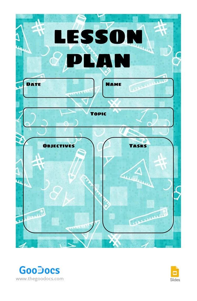 Turquoise Bright Lesson Plan - free Google Docs Template - 10063923