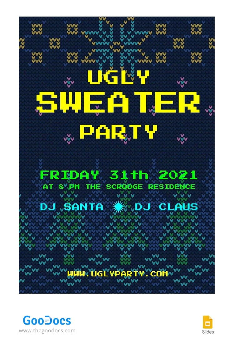 Ugly Sweater Flyer - free Google Docs Template - 10062922