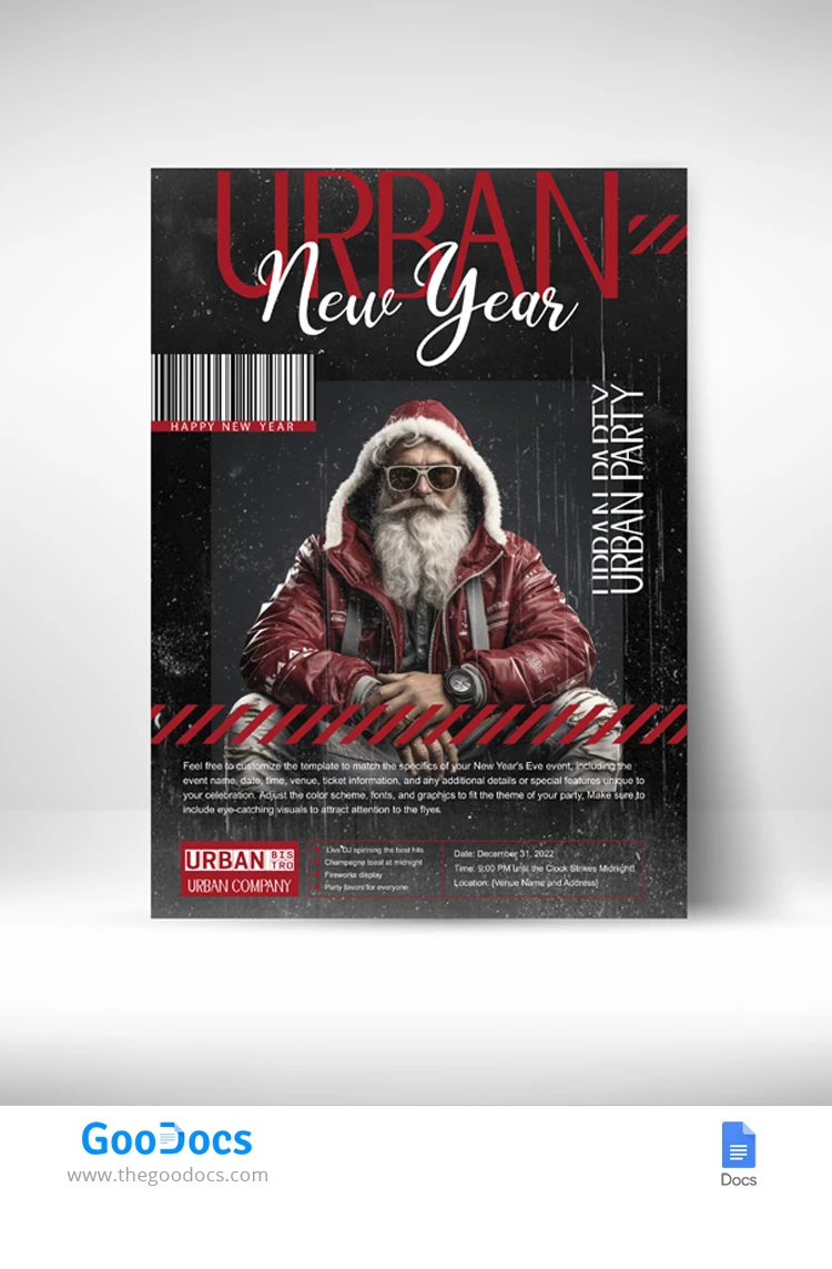 Urban New Year Flyer - free Google Docs Template - 10067574