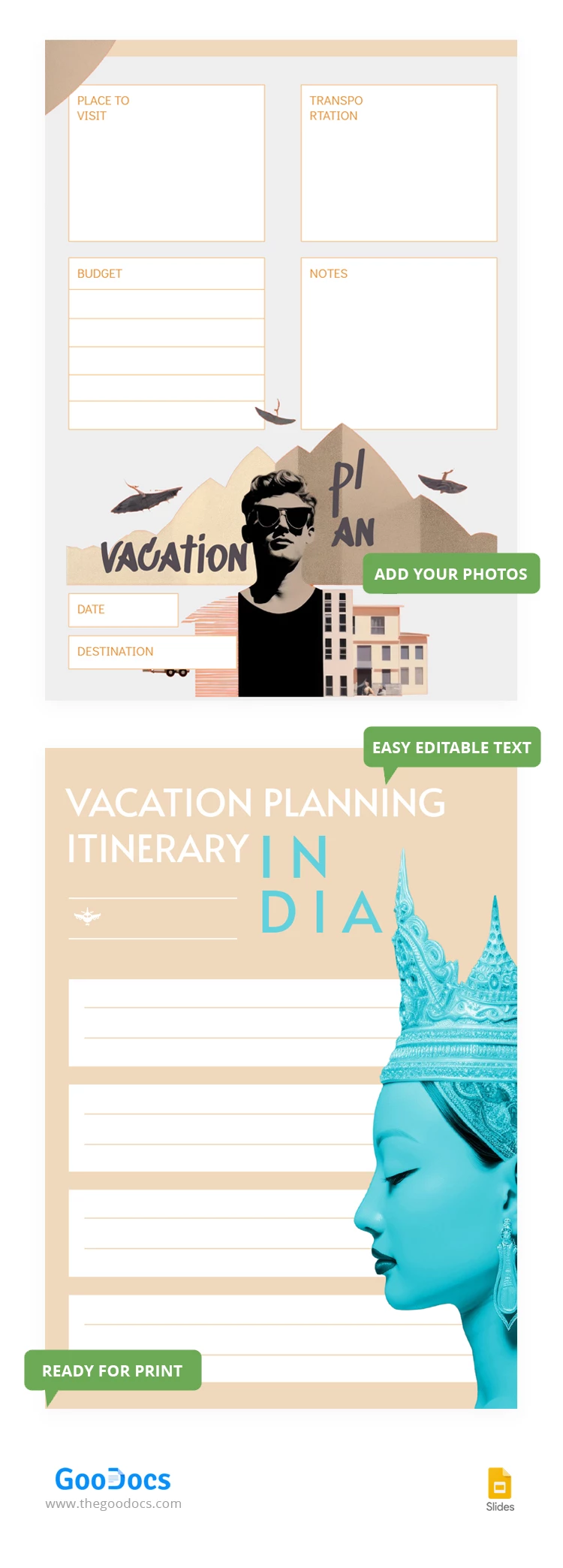 Planification des vacances Itinéraire - free Google Docs Template - 10068594