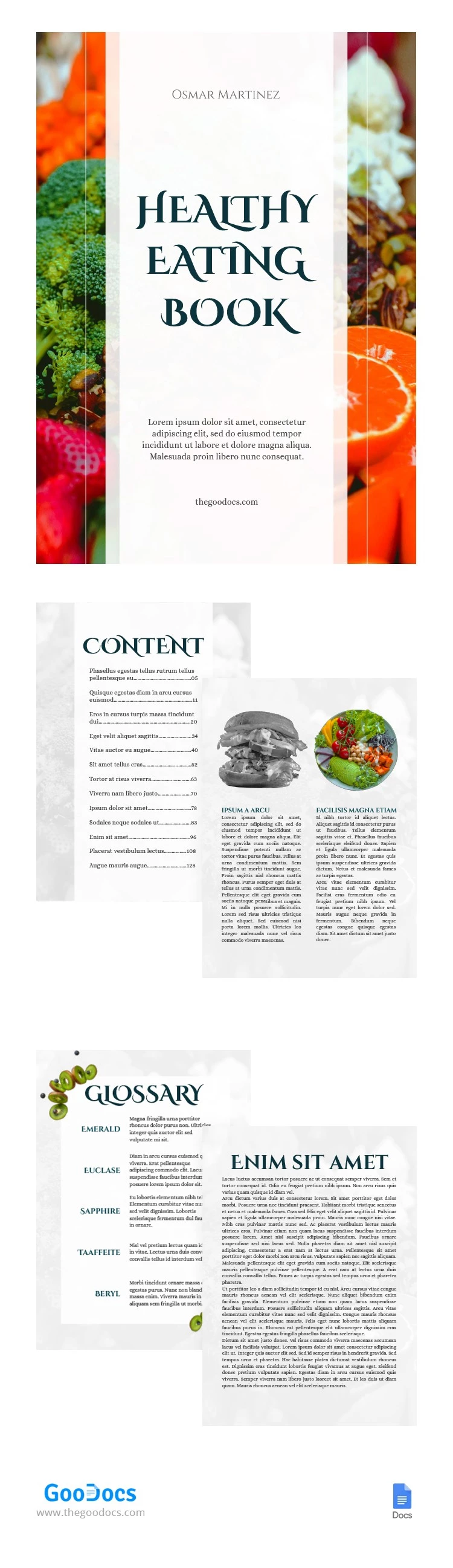 Libro sulla salute delle verdure e della frutta - free Google Docs Template - 10065238