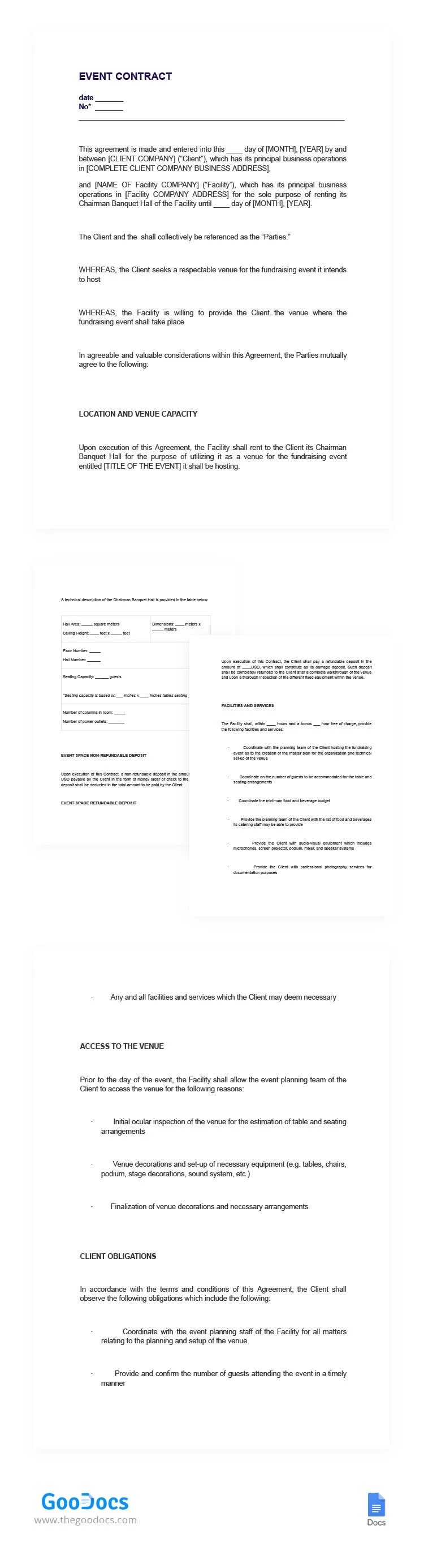 Professional Еvent Contract - free Google Docs Template - 10066031